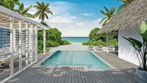 Pool mit Blick auf den Ozean