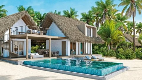 Beach Villa mit Pool am Strand